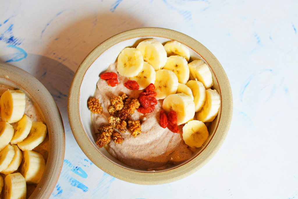 vegan, Buchweizen, Buchweizencreme, glutenfrei, gesund frühstücken, vegan frühstücken, vorbereiten,
